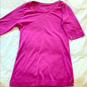 EUC Nordstrom magenta elbow-sleeve top